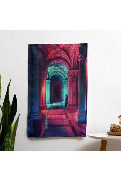 PaintedAnarchy Neon Baroque Wall Art Sublimation Print Wall Drape - 100% Cott...