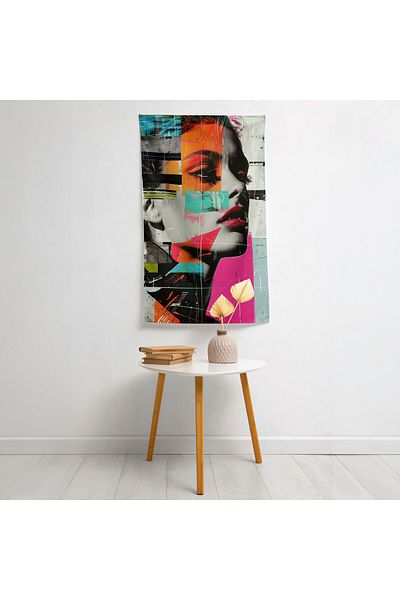 PaintedAnarchy Popart Style Canvas Print Wall Cloth - Vibrant Colors, Ranforce Fabric - Bedroom, Living