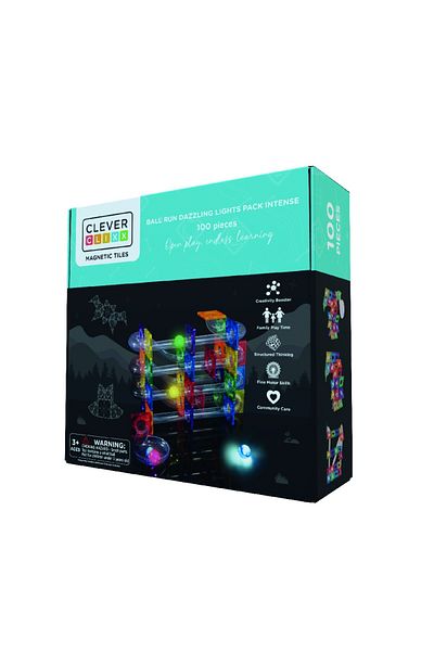 Clicstoys Magnetic game Circuit with luminous balls 100 pieces, Cleverclixx