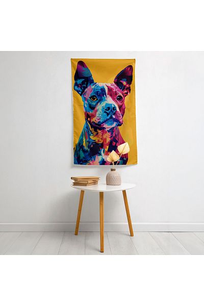 PaintedAnarchy Popart Style Canvas Print Wall Drape - Vibrant Colors Fabric, Bedroom & Living Room Decor