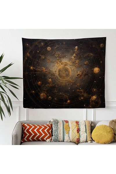 PaintedAnarchy Realistic Star Map Fabric Wall Art Drape - Vibrant Colors, Modern Stylish Wall Hanging