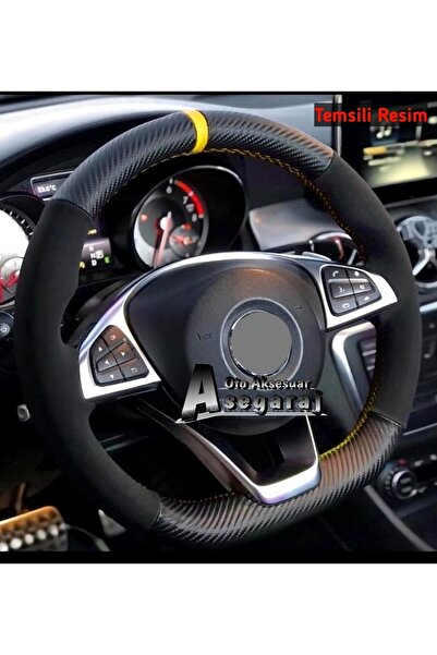 Asegaraj Volkswagen Uyumlu Passat B8-b8,5 Alkantra Dikmeli Direksiyon Kılıfı ...