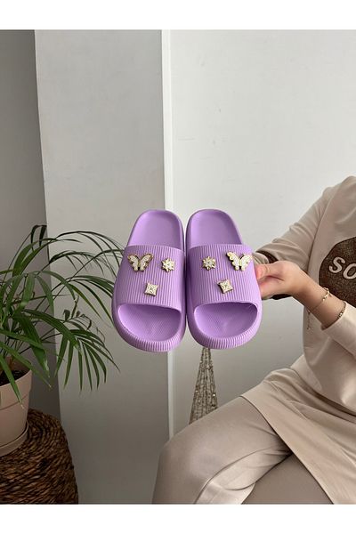 Behtah Kundura 6 Stones Stylish Design Open Front Beach Pool Garden Sea Summer Soft Thick Sole Daily Slippers