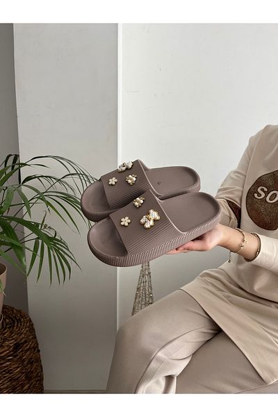 Behtah Kundura 6 Stones Stylish Design Open Front Beach Pool Garden Sea Summer Soft Thick Sole Daily Slippers