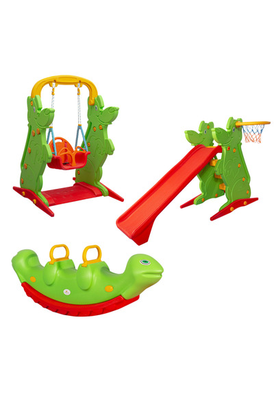 Genel Markalar Çocuk Oyun Parkı Seti - Tahterevalli - Kaydırak - Salıncak - A...