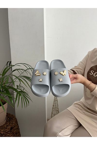 Behtah Kundura 6 Stones Stylish Design Open Front Beach Pool Garden Sea Summer Soft Thick Sole Daily Slippers