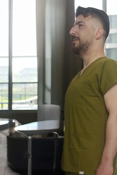 SoonScrubs Energy-Filled Color of Unisex Design: Grass Green Single Top