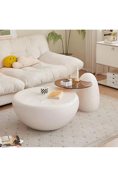 Trendat Round coffee table with side tables