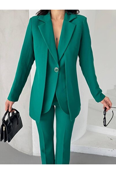 Ekim Store Kuşak Detaylı İkili Blazer Takım