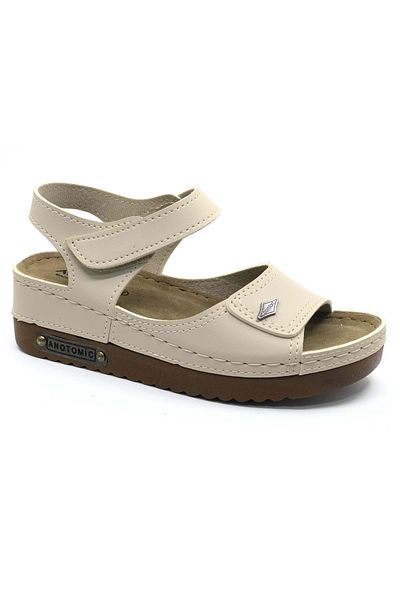 Kocamanlar Ayakkabı Aryan 07-109 D.R Recommended Orthopedic Women's Sandals Beige