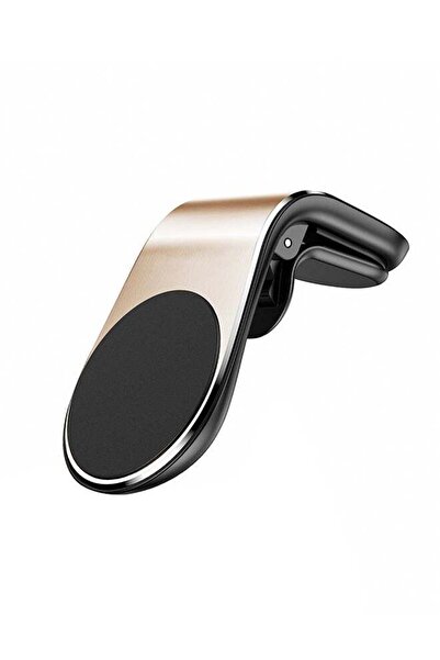 Generic حامل هاتف معدني مغناطيسي للسيارة بمشبك تثبيت صغير - ذهبي