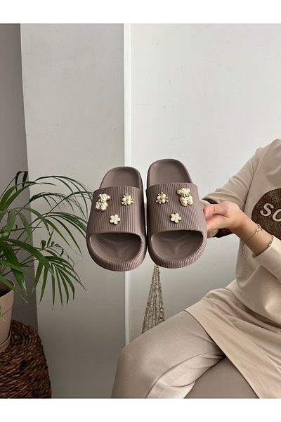Behtah Kundura 6 Stones Stylish Design Open Front Beach Pool Garden Sea Summer Soft Thick Sole Daily Slippers