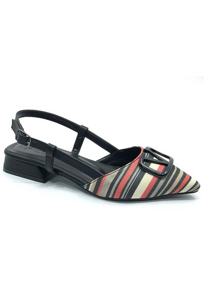 KOCAMANLAR Feles 01-902 V Buckle Women's Ballerina Shoes Red