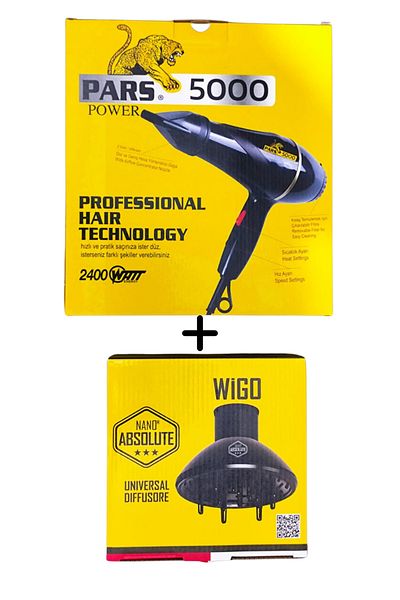 Nano Absolute Pars 5000 Professional Blow Dryer and Nano Absolute Set Fast Drying & Curl Styling Compatible