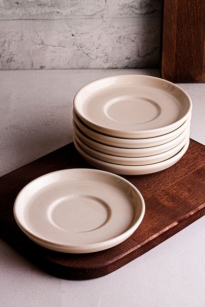 Snippy Alpine - Set of 6 Ceramic Tea Plates Coffee Cup Plates
