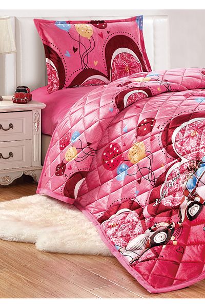 Sleep Night Kids Velvet Comforter Set 3 Pcs Single Size 150 X 200 Cm with bed sheet and pillow case