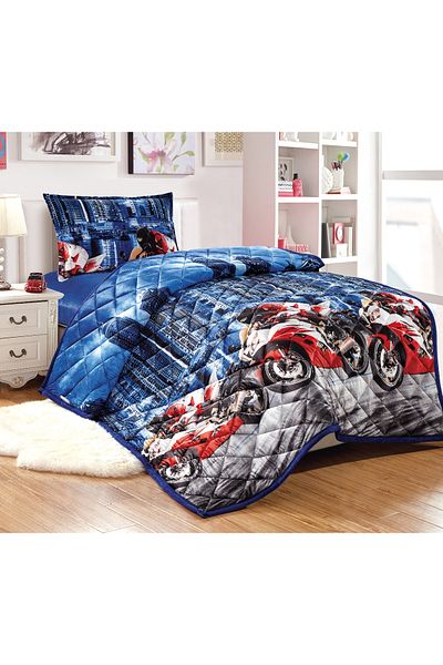 Sleep Night Kids Velvet Comforter Set 3 Pcs Single Size 150 X 200 Cm with bed sheet and pillow case