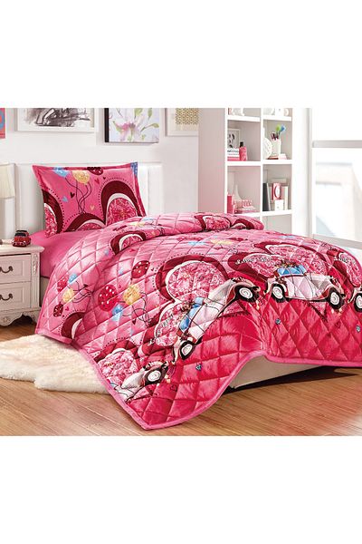 Sleep Night Kids Velvet Comforter Set 3 Pcs Single Size 150 X 200 Cm with bed sheet and pillow case