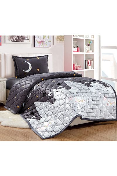 Sleep Night Kids Velvet Comforter Set 3 Pcs Single Size 150 X 200 Cm with bed sheet and pillow case
