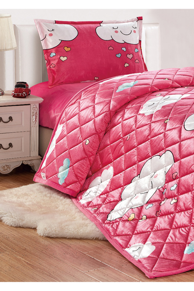 Sleep Night Kids Velvet Comforter Set 3 Pcs Single Size 150 X 200 Cm with bed sheet and pillow case