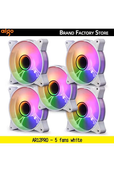 Choice مجموعة مراوح A-RGB باللون الأبيض والأسود Aigo Ar12pro مروحة هيكل الكمبيوتر Ventoinha Pc 120 مم RGB مروحة 4 سنون PWM وحدة المعالجة المركزية C