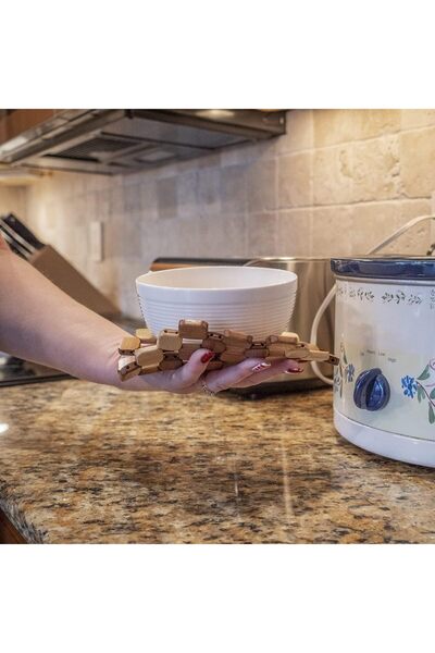 Generic 4Bamboo Wooden Coasters,Heat-Resistant Bamboo Coaster and Hot pot holder, Diameter 20 cm