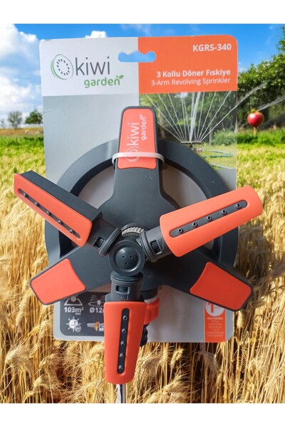 Kiwi Garden KGRS-340 - 3 Kollu Döner Fıskiye – Mükemmel Sulama Çözümü!