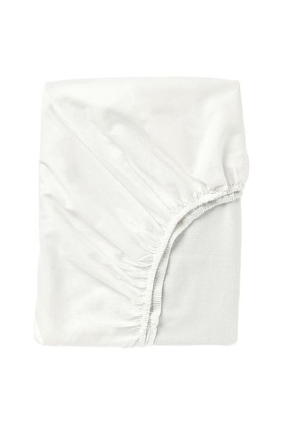 IKEA FÄRGMÅRA Fitted Sheet, White – 100% Cotton, 180x200 cm, Breathable & Durable