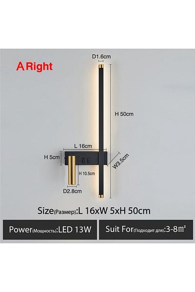 Choice Nature White(3500-5500K) A-right Nordic Wall Lamps Modern Led Lights For Room Home Decoration Interi