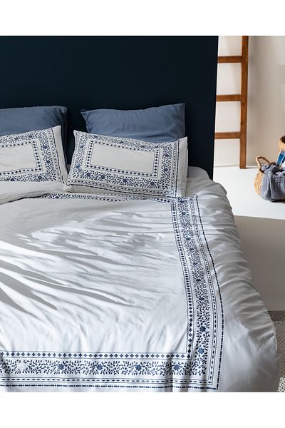 Madame Coco Arber Double 100% Cotton Duvet Cover Set - Navy Blue