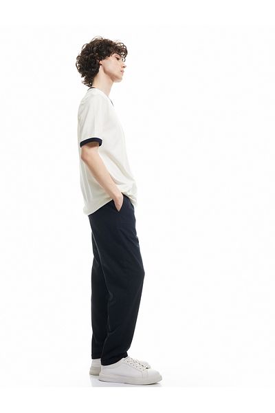 Koton Textured Viscose Blended Chino Pocket Detailed Waist Lace up Trousers