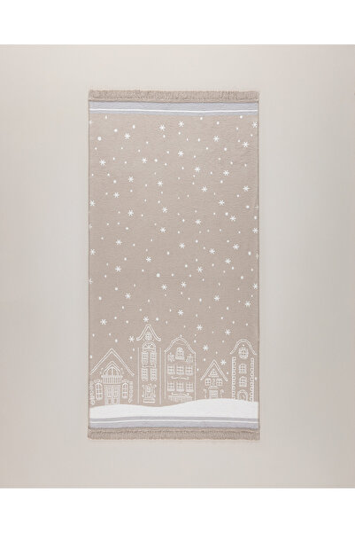 Madame Coco Écorce Pamuklu Saçaklı Dokuma Kilim - Bej/Beyaz - 80x150 cm