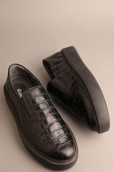 Gondol Ανδρικό Γνήσιο Δέρμα Classic Casual Black Croco 42 Ttx.502
