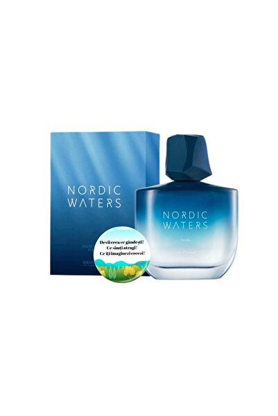 Oriflame Complete set for Him, Nordic Waters Eau de Parfum for men 75 ml, Dactylion badge