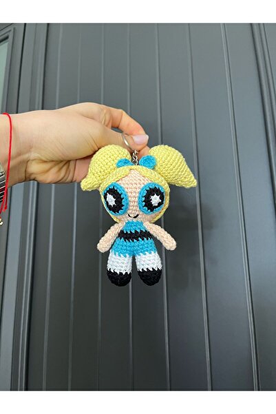 Handmade سلسلة مفاتيح على شكل فقاعات من أميجورومي فتيات القوة