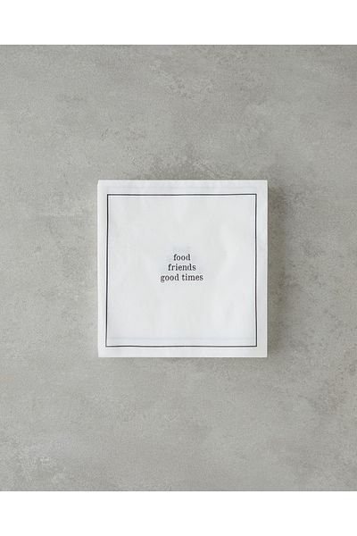 English Home Good Times Paper 20 Pack Paper Napkins 33X33 cm Black - White
