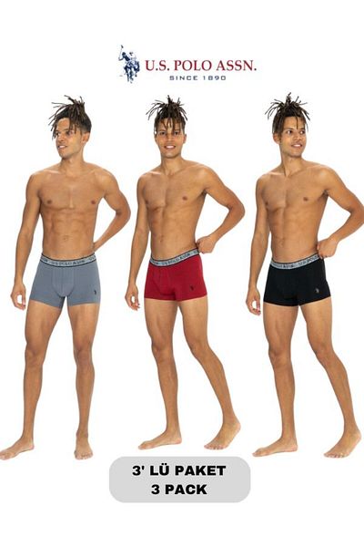 U.S. Polo Assn. Ανδρικό σετ μπόξερ 3^ 95% βαμβάκι 5% ελαστάνη με άδεια USPA Boxed