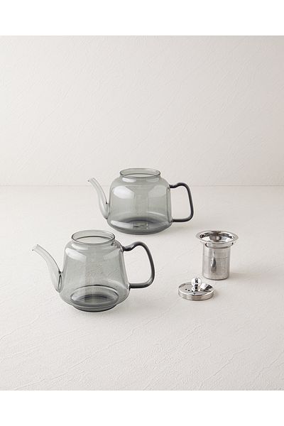 English Home إبريق شاي رمادي أودين من زجاج البورسليكات 600-1200 مل