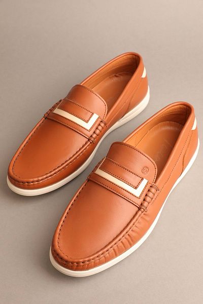 Gondol Ανδρικό γνήσιο δέρμα Classic Loafer Tan Μοντέλο: 42