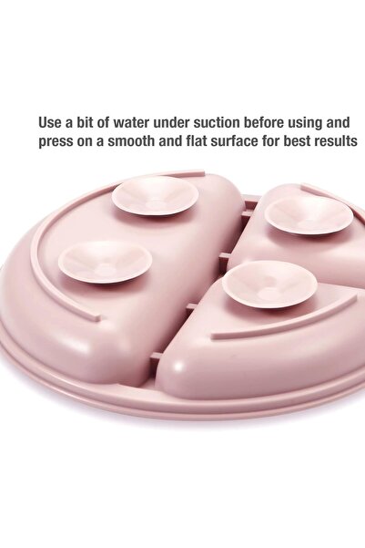PandaEar 3-Pack Silicone Suction Plates with Cup – Non-Slip, Dishwasher & Microwave Safe (Pink/Lin