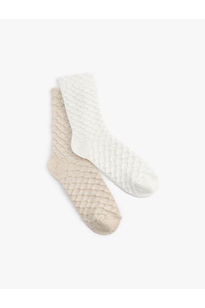Koton Set of 2 Textured Multicolored Socks