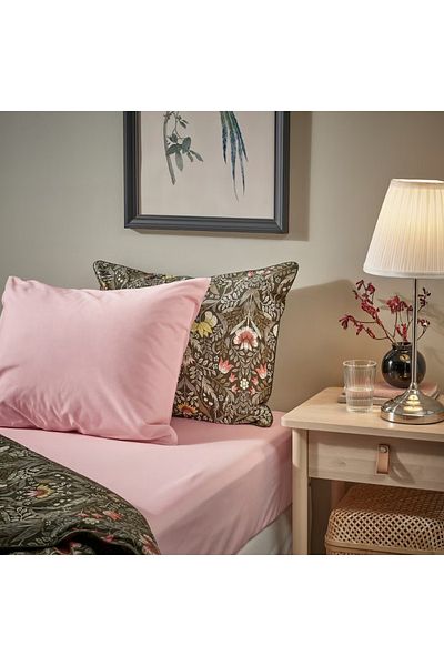 IKEA ULLVIDE Light Pink Fitted Sheet – 90x200 cm | Soft, Breathable & Durable