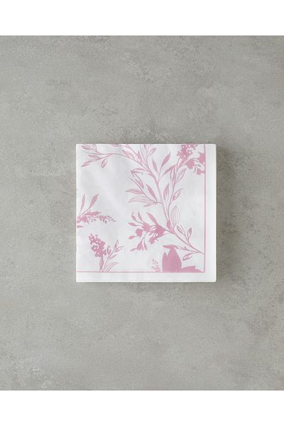 English Home Χάρτινο χαρτοπετσέτα Floryna 33x33 cm Ροζ-Λευκό (4.08.2025)