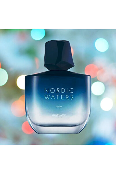 Oriflame Complete set for Him, Nordic Waters Eau de Parfum for men 75 ml, Dactylion badge