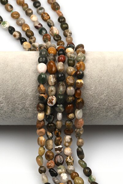 Alibaba Doğaltaş Ocean Jasper Doğal Taş Dizi 5 x 8 mm Mercimek Kesim