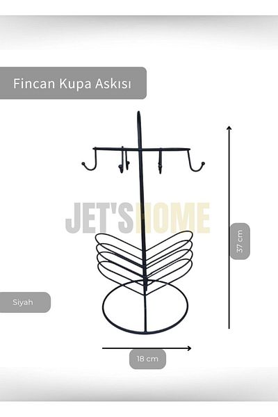 Jet's Home Закачалка за плот от неръждаема стомана, органайзер за чаши и чаши от неръждаема стомана, черна стомана