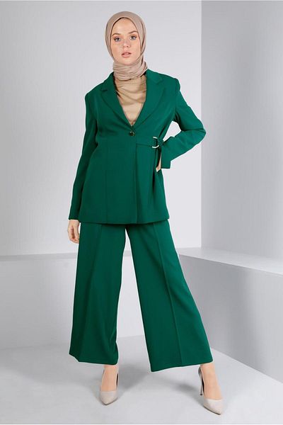 Alvina Belt Detailed Buttoned Double PantsTeam 30309