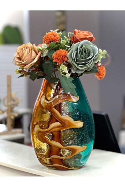 Ch hand -blown Amber stitching Fashion 9.85Inch Glass