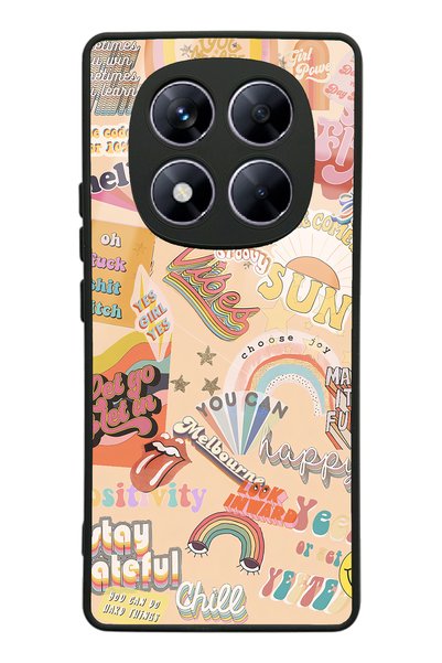 Spoyi Xiaomi Redmi Note 14 Pro Plus Glossy Phone Case with Vintage Sticker De...
