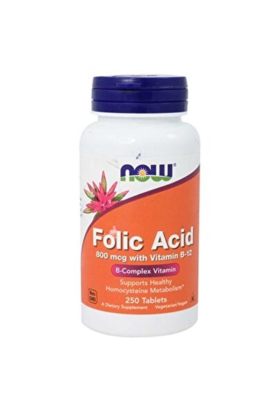 Now Foods Folic Acid 800 Mcg With B12 Tablets - 250